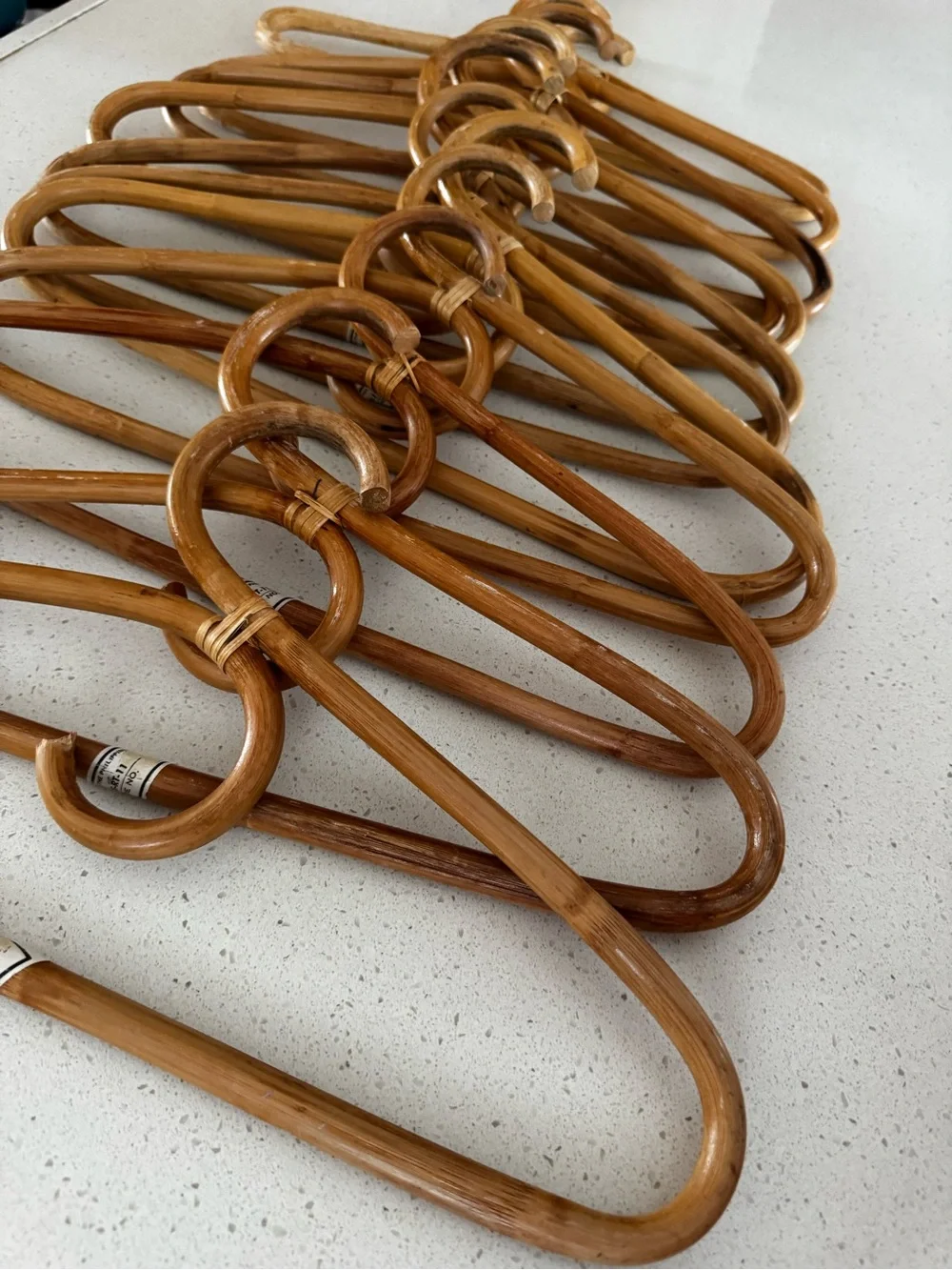 Handmade Natural Rattan Closet Hangers - Set of 12 RARE!